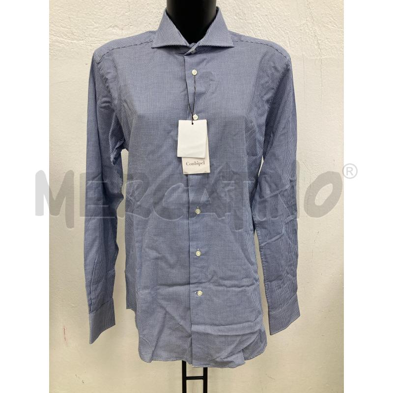CAMICIA CONBIPEL BIANCA QUADRETTI AZZURRI CARTELLINO | Mercatino dell'Usato Gazzada schianno 1