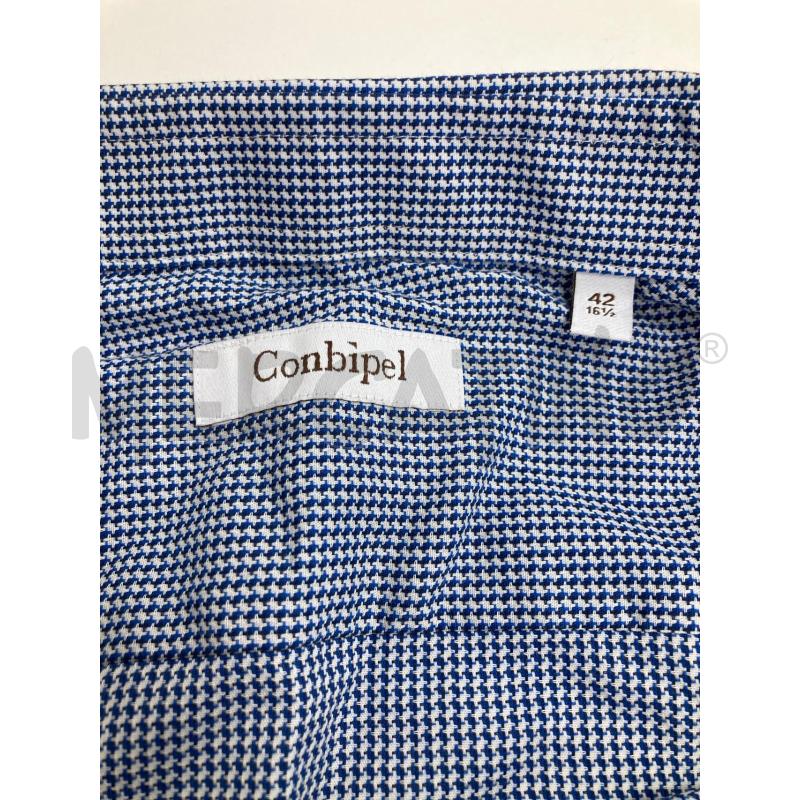 CAMICIA CONBIPEL BIANCA QUADRETTI AZZURRI CARTELLINO | Mercatino dell'Usato Gazzada schianno 3