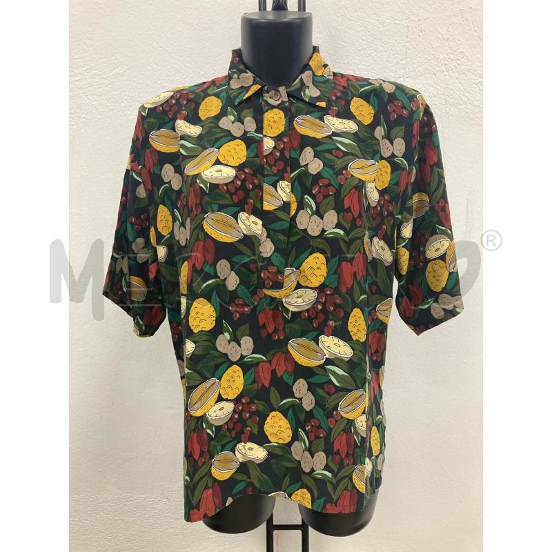CAMICIA DONNA BALOON SETA NERA LIMONI FOGLIE | Mercatino dell'Usato Gazzada schianno 1
