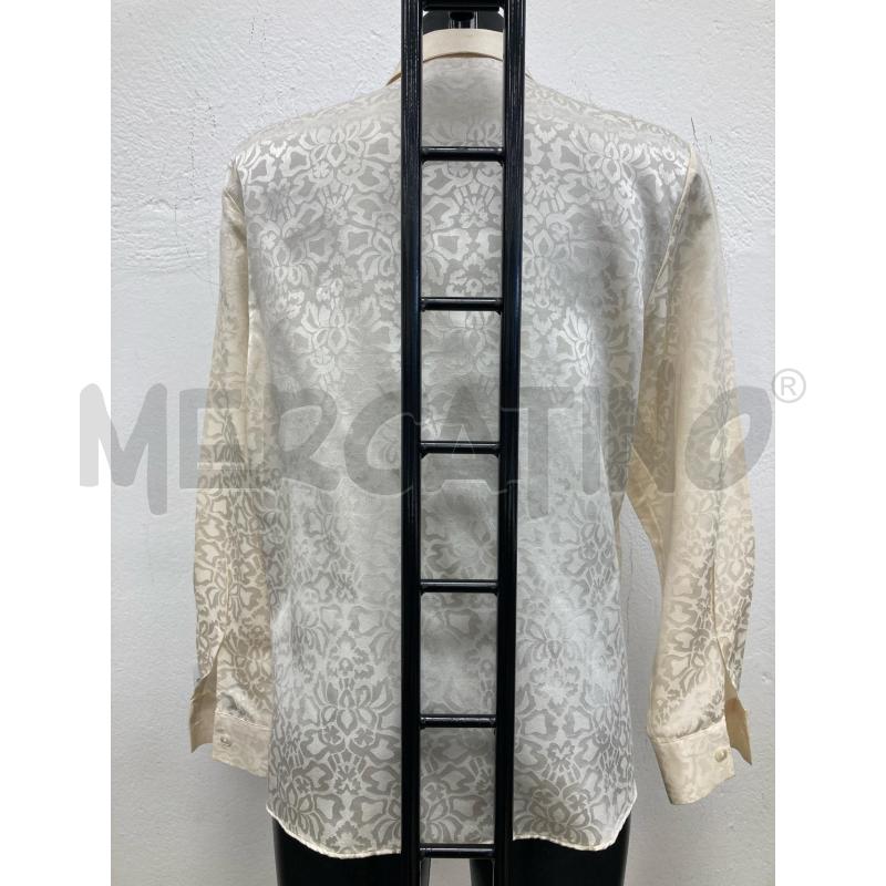 CAMICIA DONNA BEIGE BALZA COLLO DISEGNO TONO SU TONO  | Mercatino dell'Usato Gazzada schianno 2