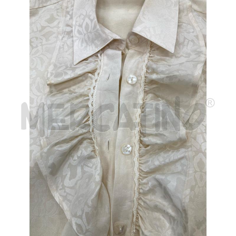 CAMICIA DONNA BEIGE BALZA COLLO DISEGNO TONO SU TONO  | Mercatino dell'Usato Gazzada schianno 3