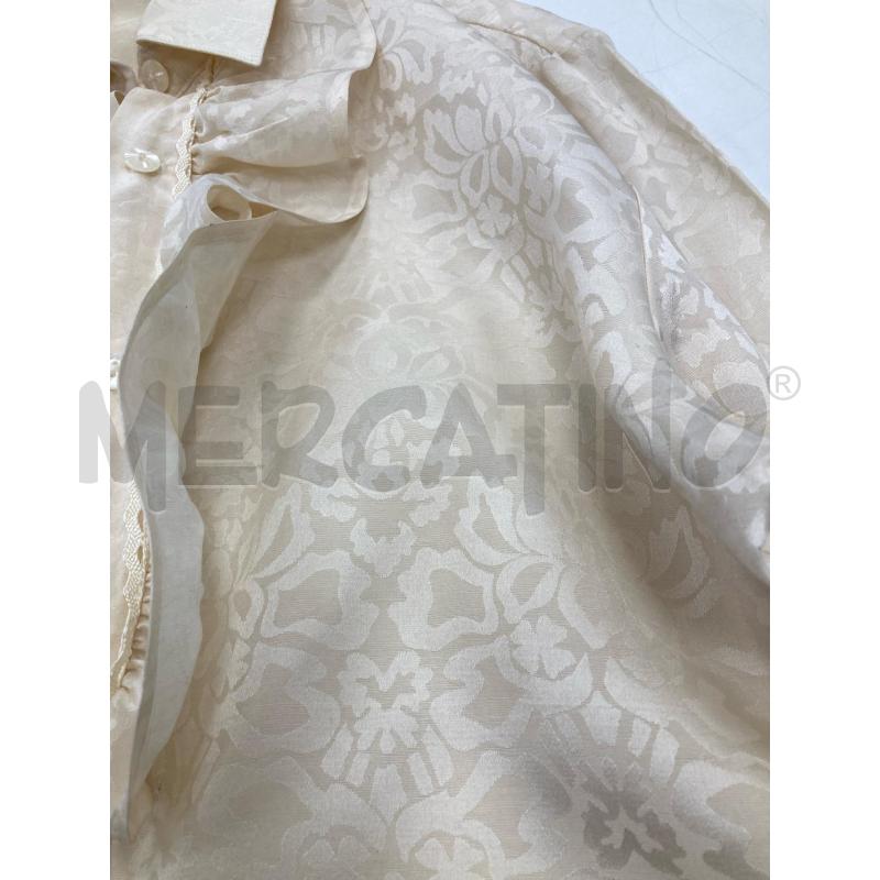 CAMICIA DONNA BEIGE BALZA COLLO DISEGNO TONO SU TONO  | Mercatino dell'Usato Gazzada schianno 5