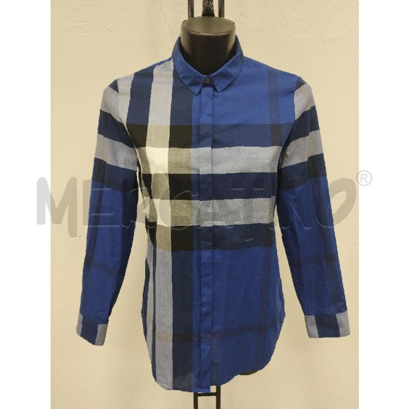 CAMICIA DONNA BURBERRY CHECK BLU | Mercatino dell'Usato Gazzada schianno 1