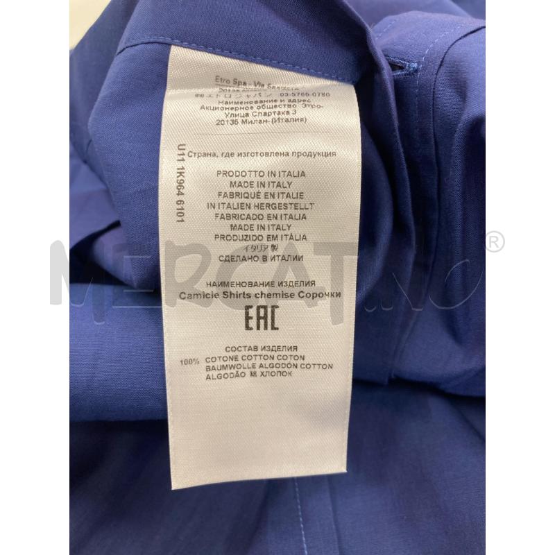 CAMICIA DONNA ETRO BLU MANICHE LUNGHE  | Mercatino dell'Usato Gazzada schianno 5