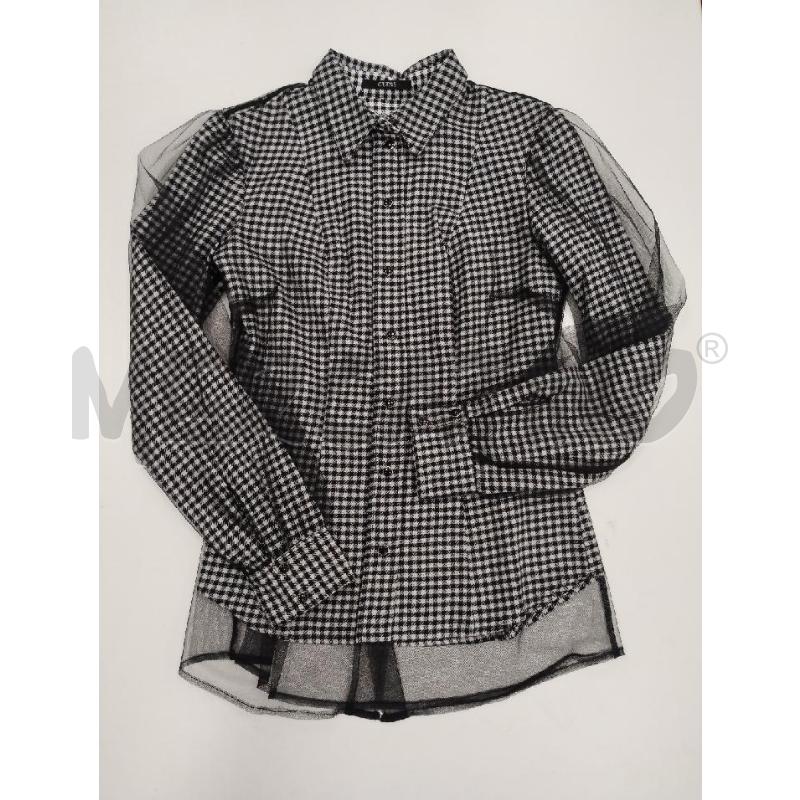 CAMICIA DONNA GUESS QUADRI BIANCO NERO TULLE | Mercatino dell'Usato Gazzada schianno 1