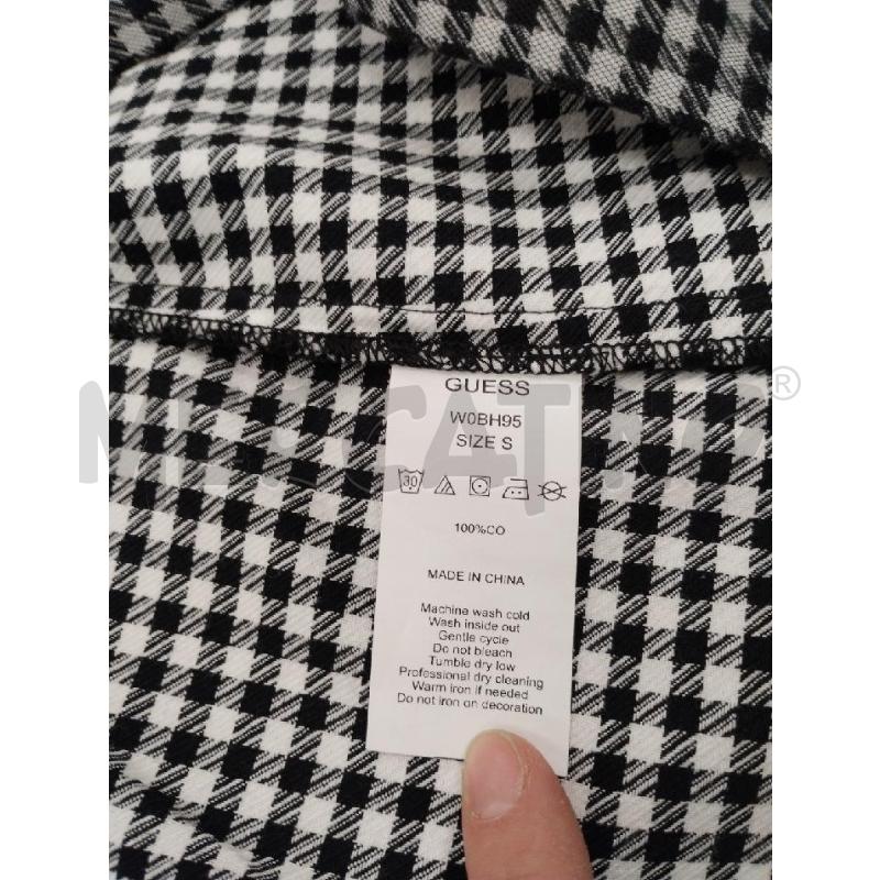 CAMICIA DONNA GUESS QUADRI BIANCO NERO TULLE | Mercatino dell'Usato Gazzada schianno 3