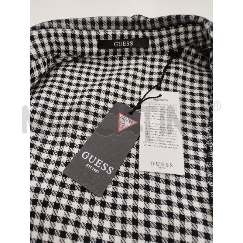 CAMICIA DONNA GUESS QUADRI BIANCO NERO TULLE | Mercatino dell'Usato Gazzada schianno 4