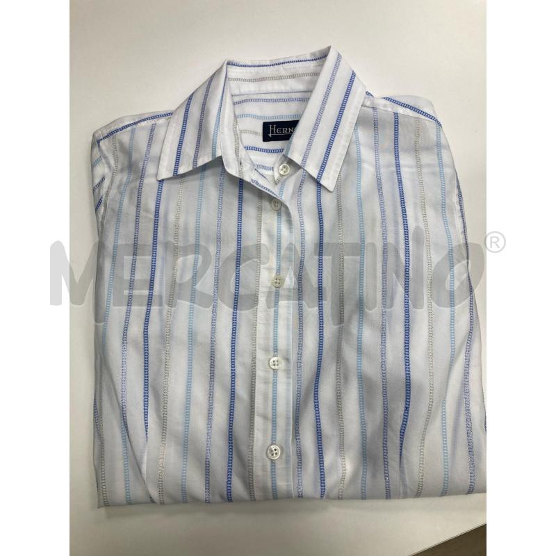 CAMICIA DONNA HERNO BIANCA RIGHE BLU ARGENTO | Mercatino dell'Usato Gazzada schianno 5