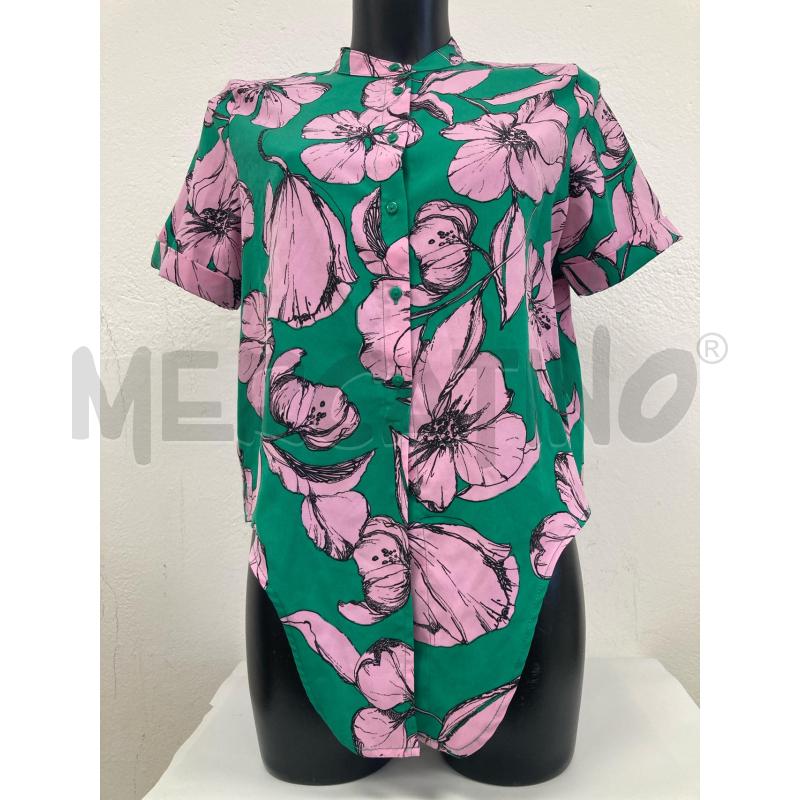 CAMICIA DONNA JACQUELINE DE YONG VERDE FIORI ROSA | Mercatino dell'Usato Gazzada schianno 1