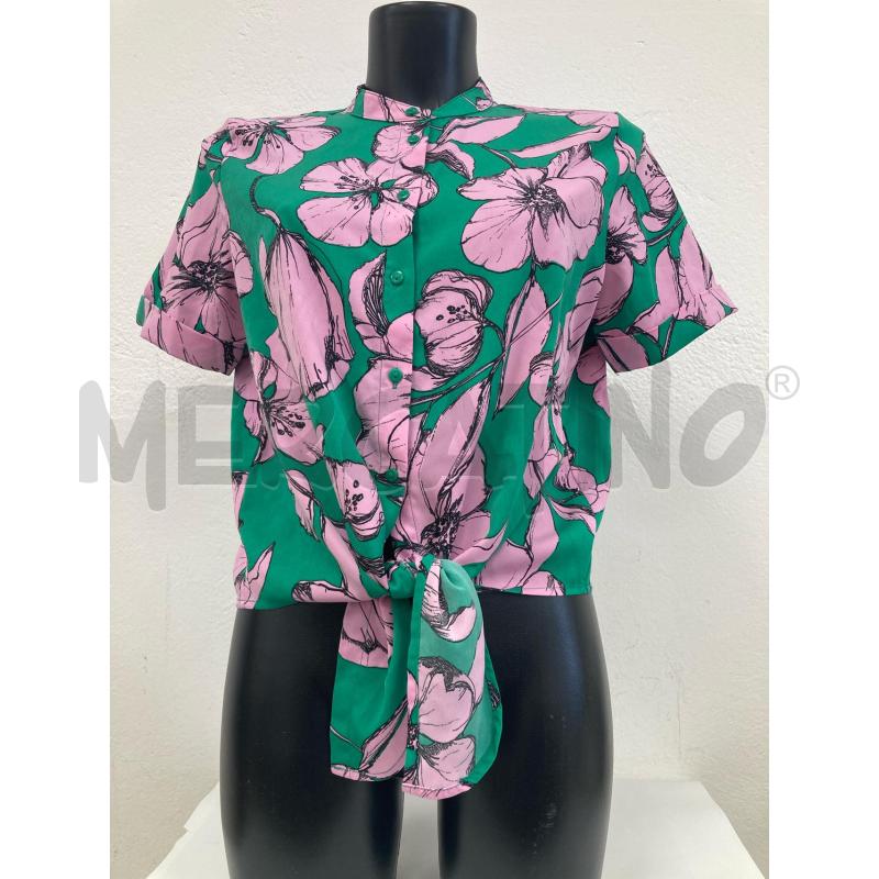 CAMICIA DONNA JACQUELINE DE YONG VERDE FIORI ROSA | Mercatino dell'Usato Gazzada schianno 2