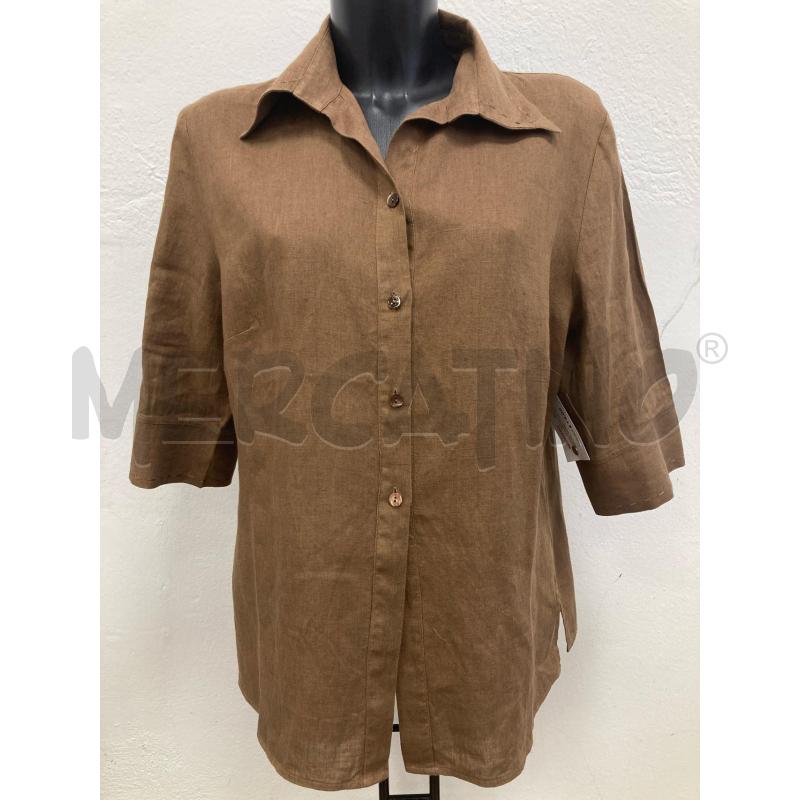 CAMICIA DONNA LINO MARRONE BENELLI DONNA | Mercatino dell'Usato Gazzada schianno 1