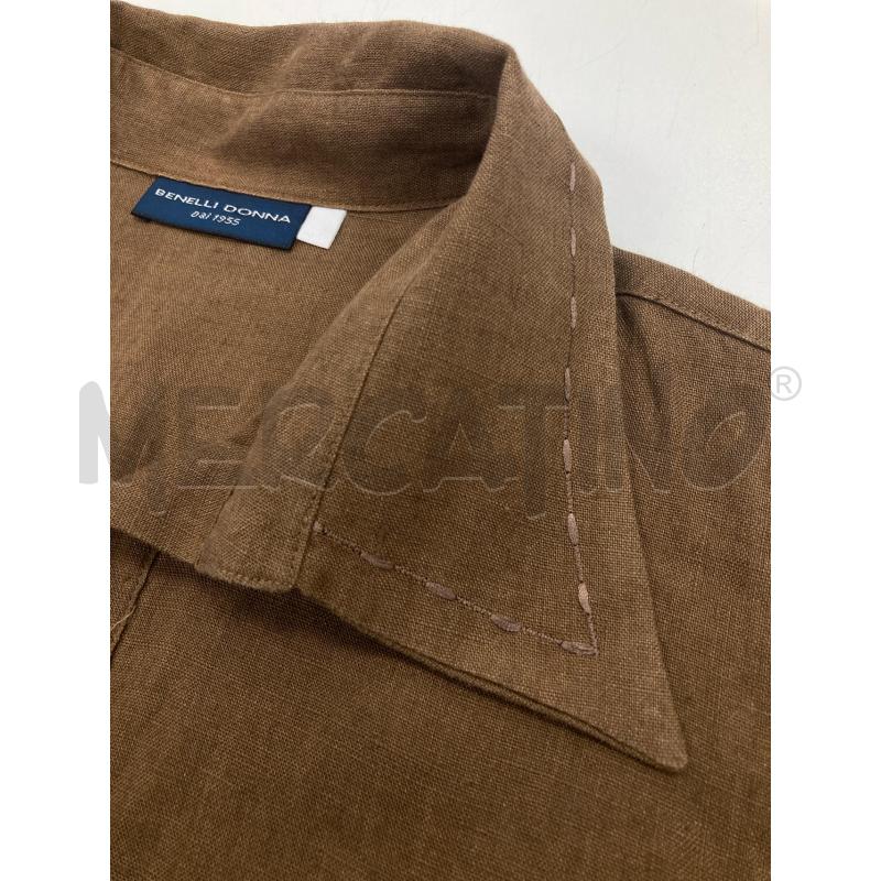 CAMICIA DONNA LINO MARRONE BENELLI DONNA | Mercatino dell'Usato Gazzada schianno 4
