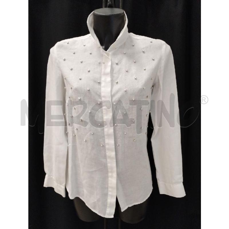 CAMICIA DONNA MAXMARA BIANCA PERLINE | Mercatino dell'Usato Gazzada schianno 1