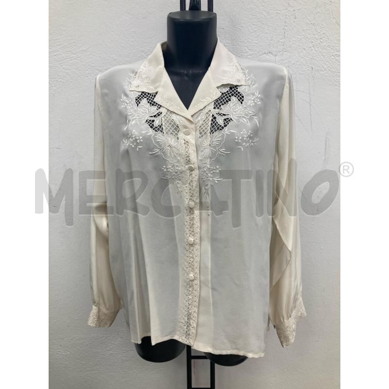 CAMICIA DONNA MILANO PANNA RICAMO SETA | Mercatino dell'Usato Gazzada schianno 1