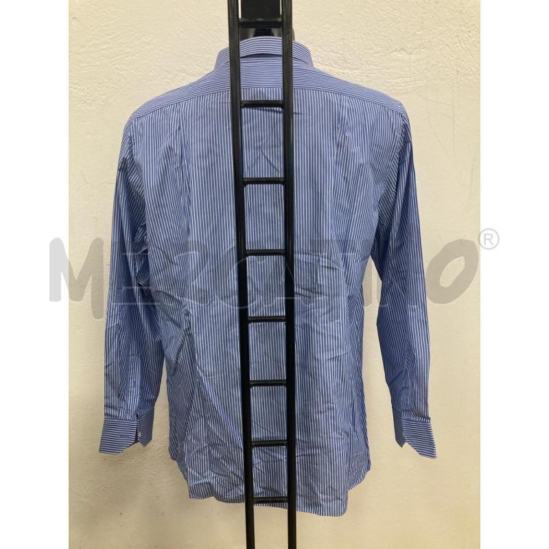 CAMICIA UOMO BOGGI AZZURRA SCURO RIGHINE BIANCHE | Mercatino dell'Usato Gazzada schianno 2