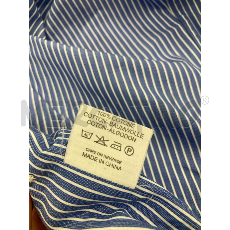 CAMICIA UOMO BOGGI AZZURRA SCURO RIGHINE BIANCHE | Mercatino dell'Usato Gazzada schianno 4