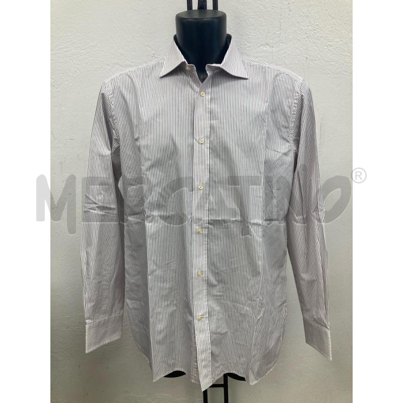 CAMICIA UOMO BOGGI BIANCA RIGHINE BLU ROSSE | Mercatino dell'Usato Gazzada schianno 1