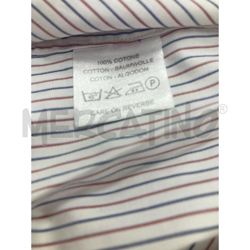 CAMICIA UOMO BOGGI BIANCA RIGHINE BLU ROSSE | Mercatino dell'Usato Gazzada schianno 5