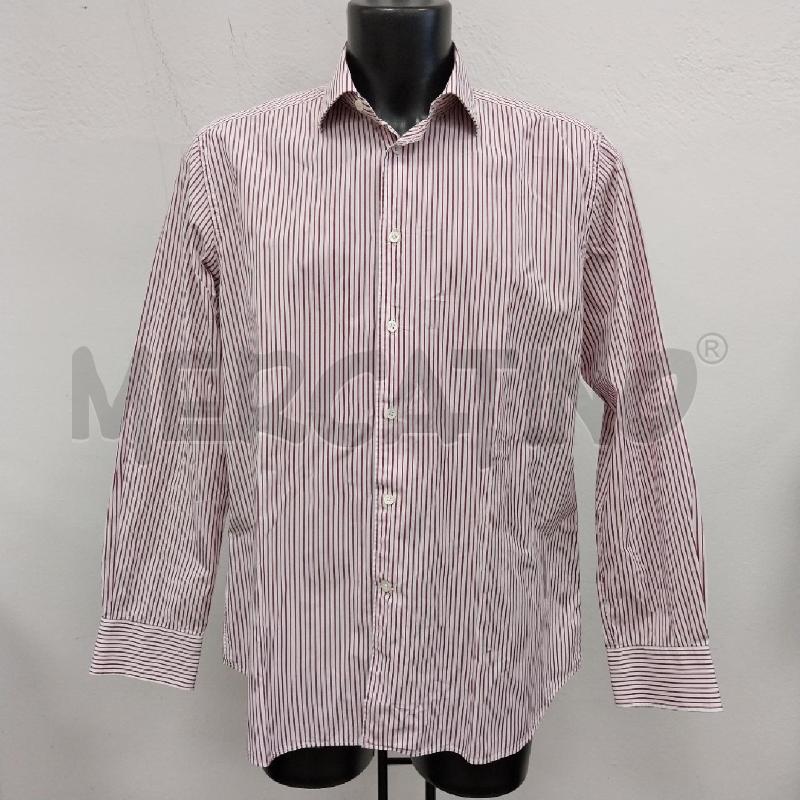 CAMICIA UOMO CORNELIANI BIANCO RIGHE BORDEAUX | Mercatino dell'Usato Gazzada schianno 1