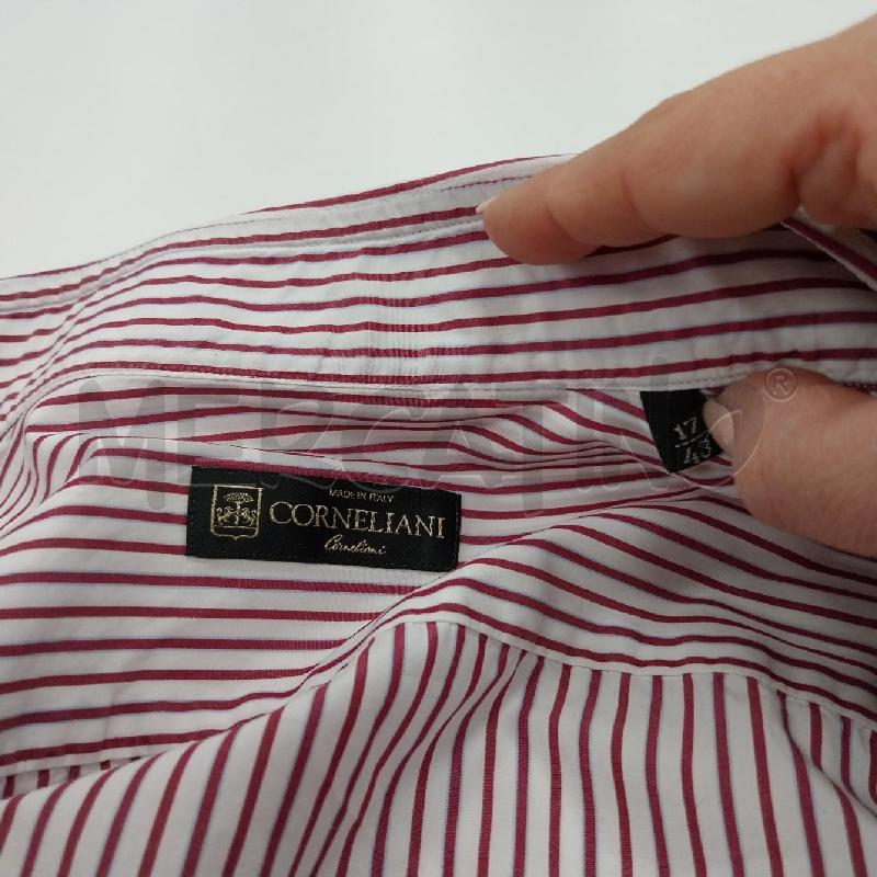CAMICIA UOMO CORNELIANI BIANCO RIGHE BORDEAUX | Mercatino dell'Usato Gazzada schianno 3