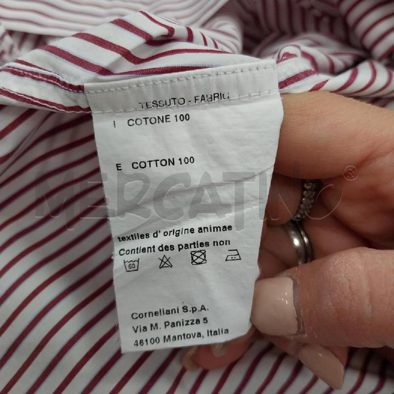 CAMICIA UOMO CORNELIANI BIANCO RIGHE BORDEAUX | Mercatino dell'Usato Gazzada schianno 4