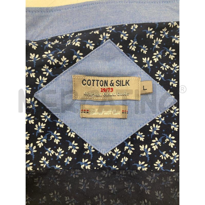CAMICIA UOMO COTTON&SILK BLU FIORELLINI BIANCHI | Mercatino dell'Usato Gazzada schianno 3