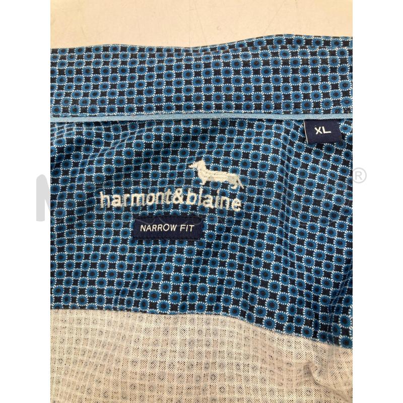 CAMICIA UOMO HARMONT&BLAINE NERA CERCHIETTI BLU BIANCHI | Mercatino dell'Usato Gazzada schianno 3