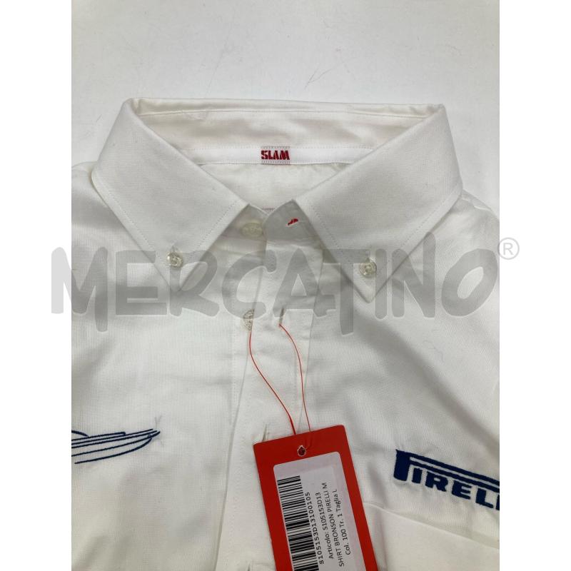 CAMICIA UOMO PIRELLI BIANCA LOGO BLU | Mercatino dell'Usato Gazzada schianno 4