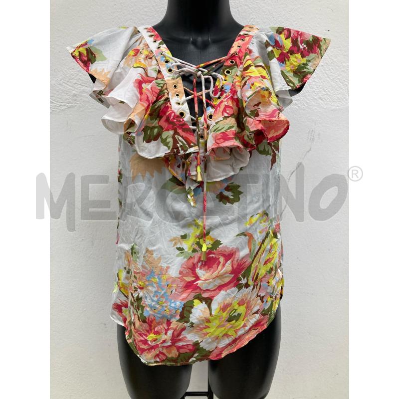 CANOTTA DONNA BLUGIRL BLUMARINE BIANCA FIORI ARANCIO | Mercatino dell'Usato Gazzada schianno 1