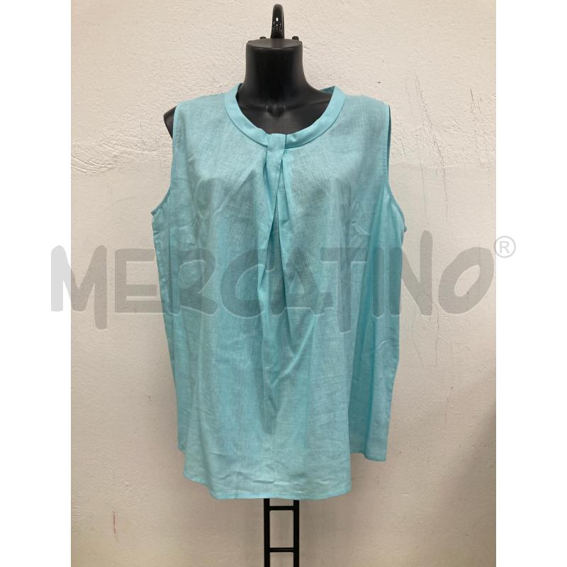 CANOTTA DONNA ULLAPOPKEN AZZURRA CARTELLINO LINO | Mercatino dell'Usato Gazzada schianno 1