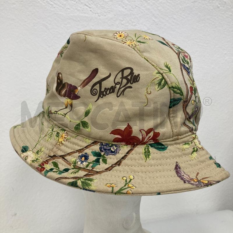 CAPPELLO PESCATORA TOSCA BLU BEIGE FOGLIE | Mercatino dell'Usato Gazzada schianno 1