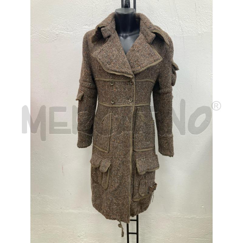 CAPPOTTO DONNA ANNARITA MELANGE GRIGIO MARRONE LUNGO | Mercatino dell'Usato Gazzada schianno 1