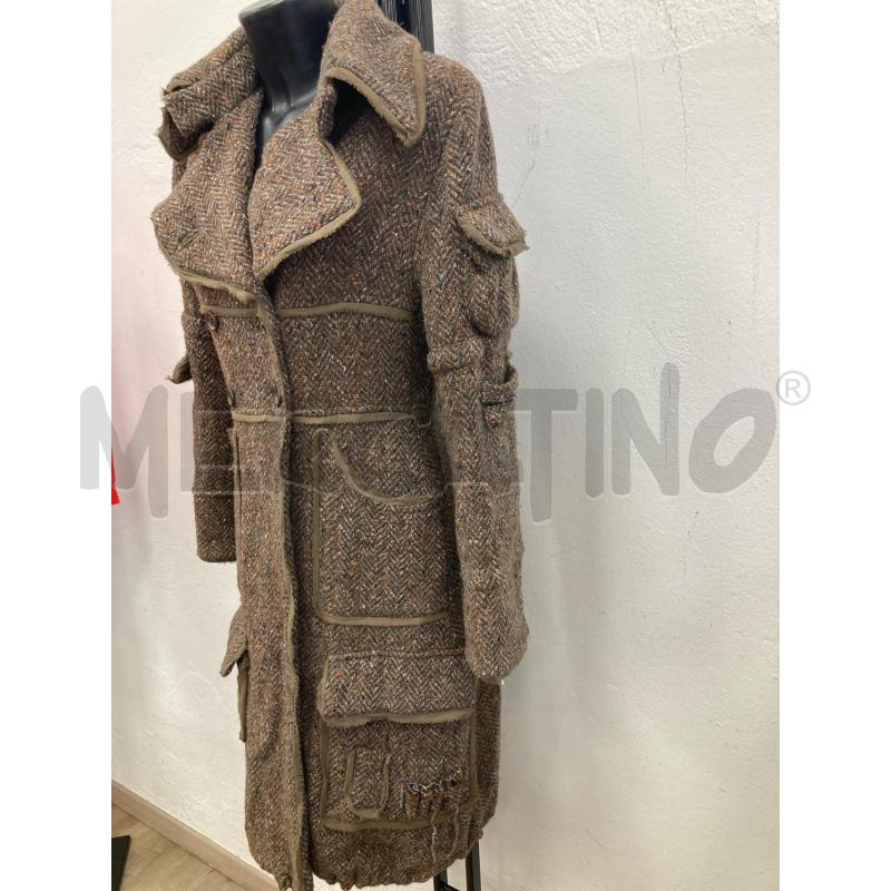CAPPOTTO DONNA ANNARITA MELANGE GRIGIO MARRONE LUNGO | Mercatino dell'Usato Gazzada schianno 2