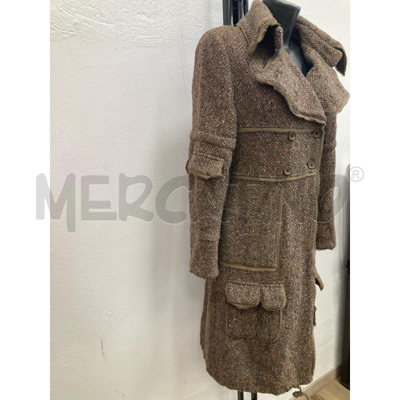 CAPPOTTO DONNA ANNARITA MELANGE GRIGIO MARRONE LUNGO | Mercatino dell'Usato Gazzada schianno 3