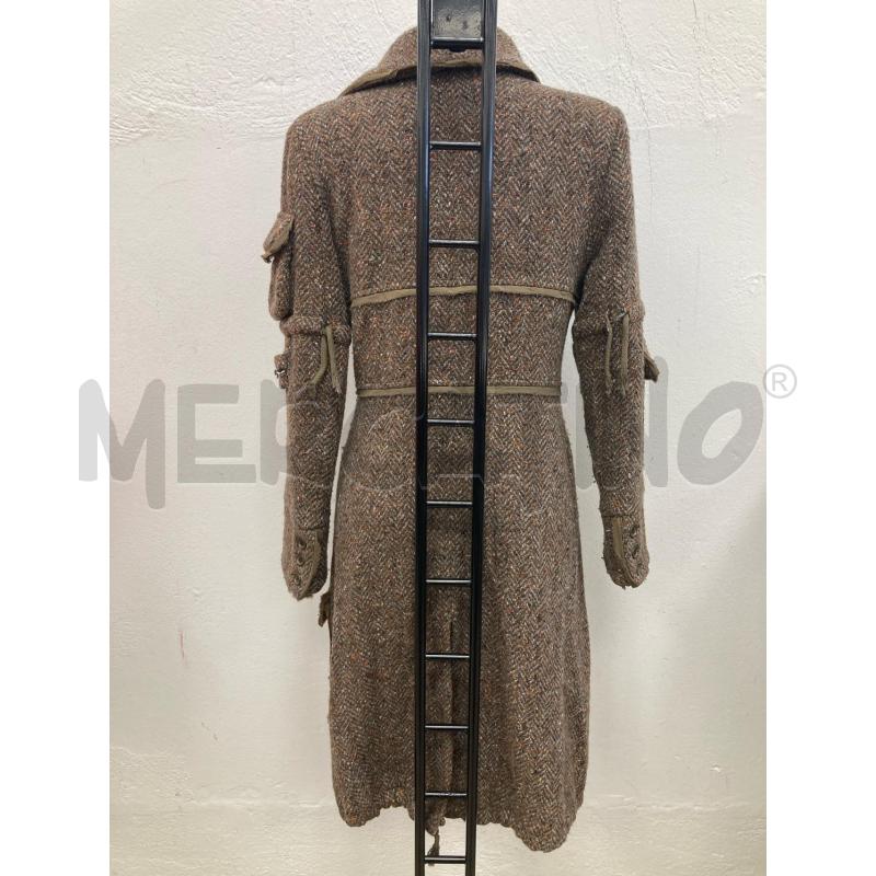 CAPPOTTO DONNA ANNARITA MELANGE GRIGIO MARRONE LUNGO | Mercatino dell'Usato Gazzada schianno 4