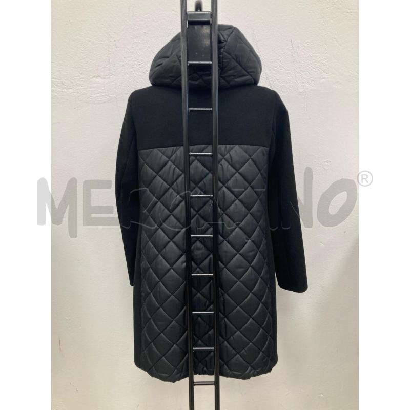 CAPPOTTO DONNA ELENA NERO TRAPUNTATO MANICHE TESSUTO | Mercatino dell'Usato Gazzada schianno 2
