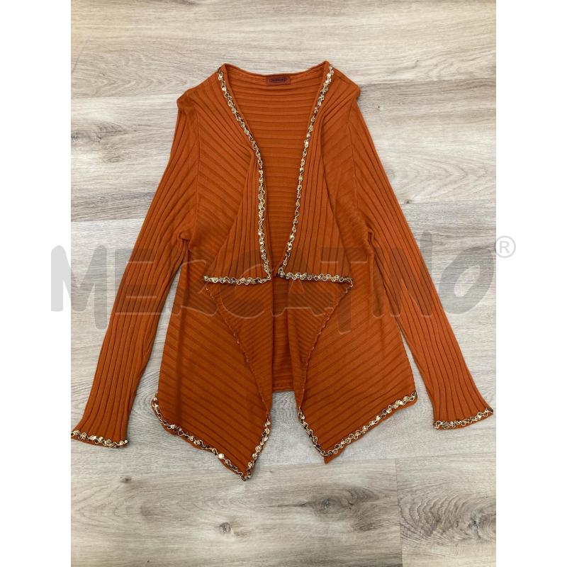 CARDIGAN DONNA MISSONI ARANCIONE BORDO PAIETTES DORATE | Mercatino dell'Usato Gazzada schianno 1