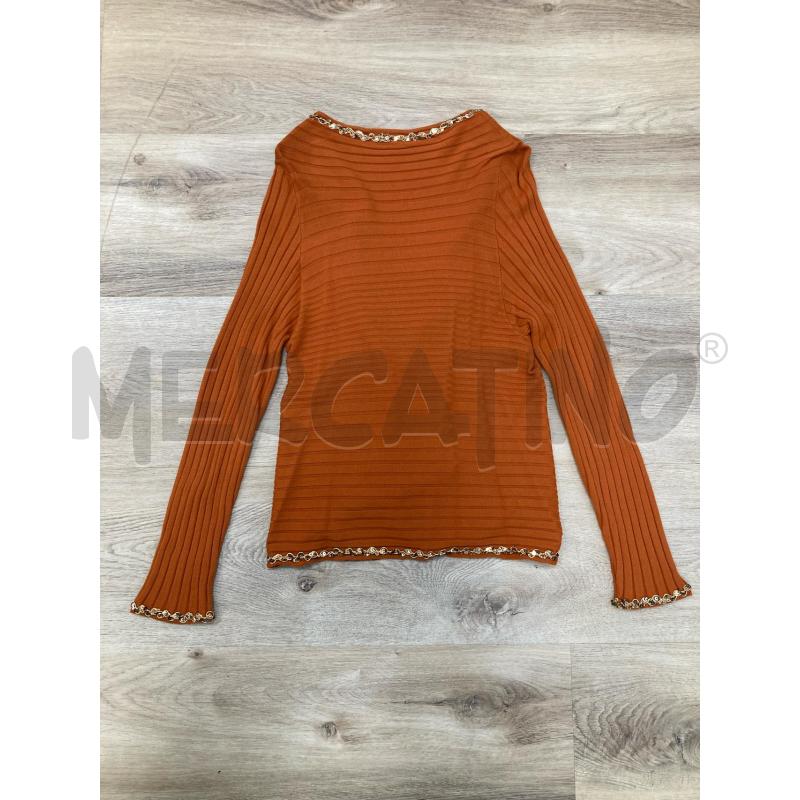 CARDIGAN DONNA MISSONI ARANCIONE BORDO PAIETTES DORATE | Mercatino dell'Usato Gazzada schianno 3