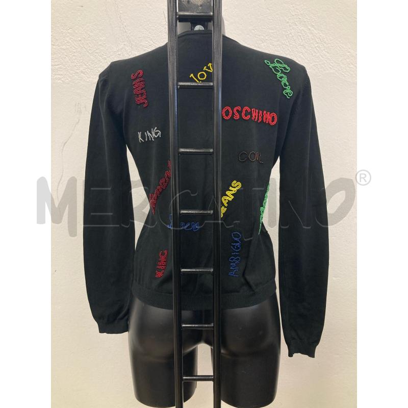 CARDIGAN DONNA MOSCHINO NERO SCRITTE PERLINE | Mercatino dell'Usato Gazzada schianno 2