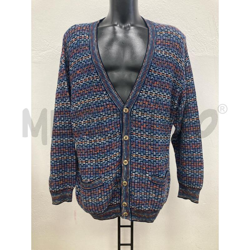 CARDIGAN UOMO EXAMPLE MISSONI QUADRATINI LILLA BLU  | Mercatino dell'Usato Gazzada schianno 1