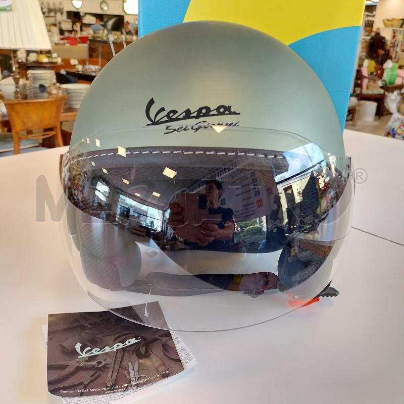 CASCO MOTO VESPA VERDE OPACO | Mercatino dell'Usato Gazzada schianno 3