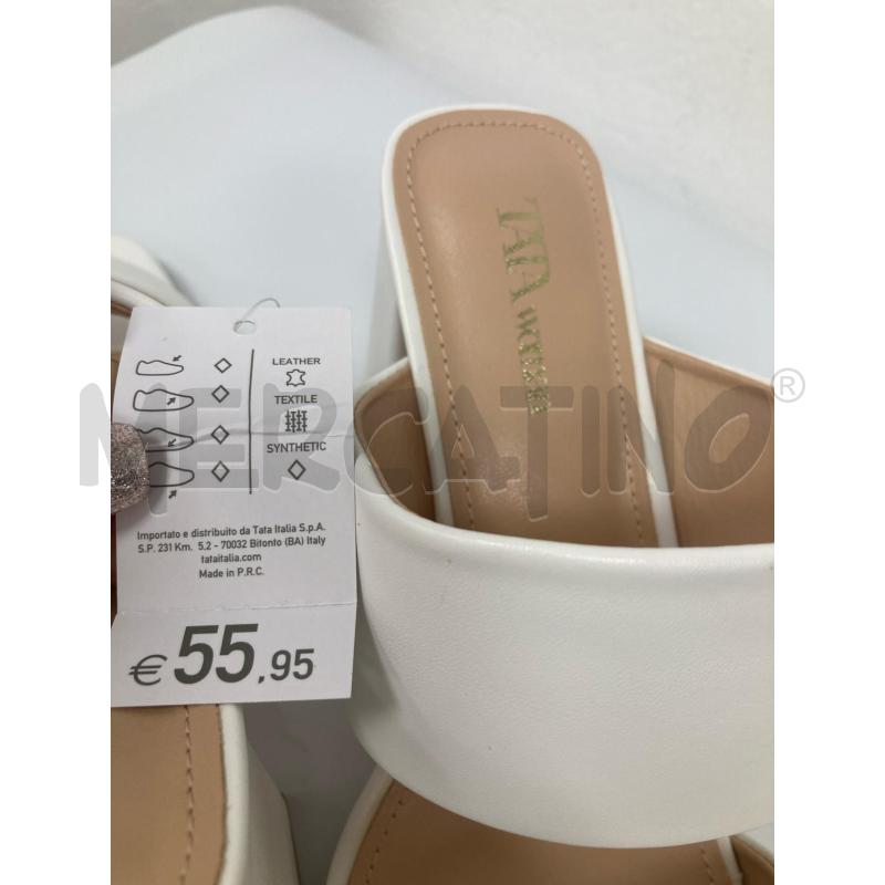 CIABATTE DONNA TACCO LARGO BIANCHE  | Mercatino dell'Usato Gazzada schianno 5