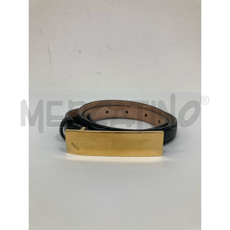 CINTURA DONNA BALLY PELLE NERA CHIUSURA DORATA | Mercatino dell'Usato Gazzada schianno 1