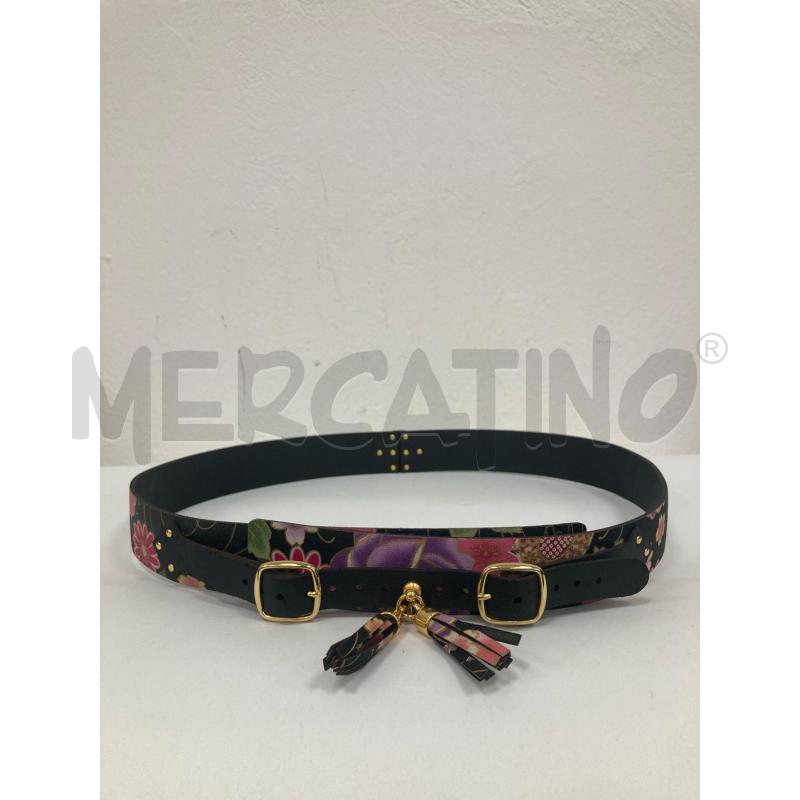 CINTURA DONNA PAOLA PERUGINI MARRONI FIORI ROSA | Mercatino dell'Usato Gazzada schianno 1