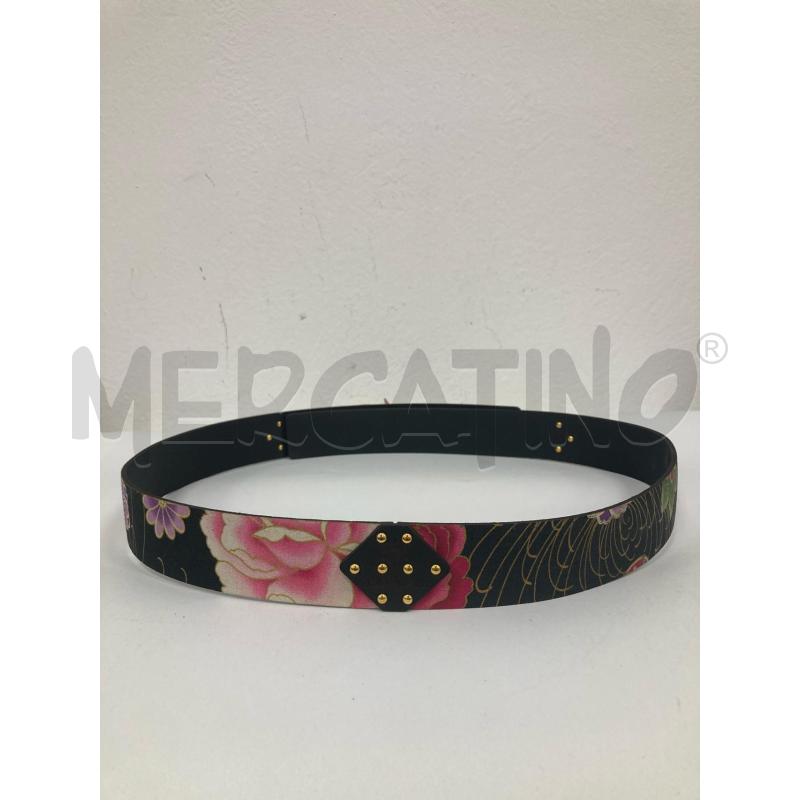 CINTURA DONNA PAOLA PERUGINI MARRONI FIORI ROSA | Mercatino dell'Usato Gazzada schianno 2