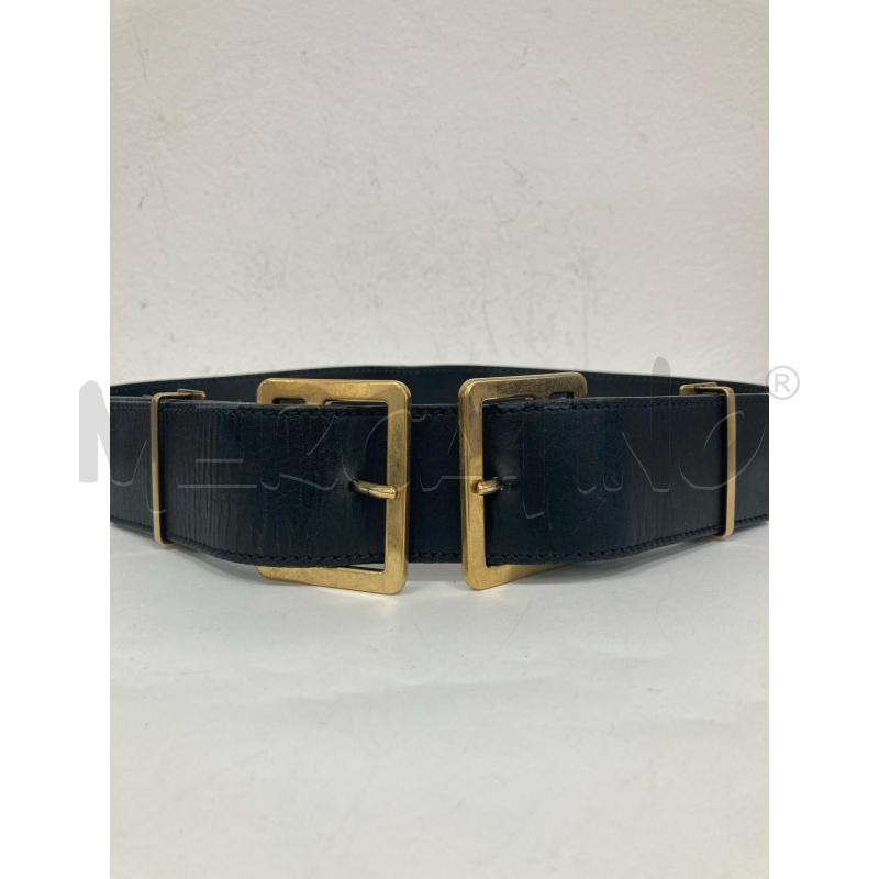 CINTURA DONNA YSL PELLE NERA FIBBIA DORATA | Mercatino dell'Usato Gazzada schianno 1