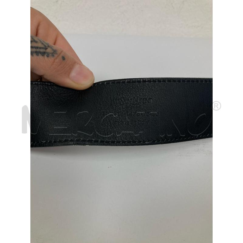 CINTURA DONNA YSL PELLE NERA FIBBIA DORATA | Mercatino dell'Usato Gazzada schianno 2