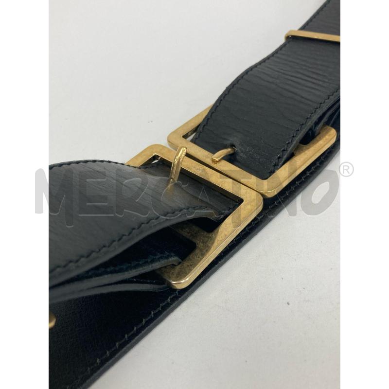 CINTURA DONNA YSL PELLE NERA FIBBIA DORATA | Mercatino dell'Usato Gazzada schianno 3