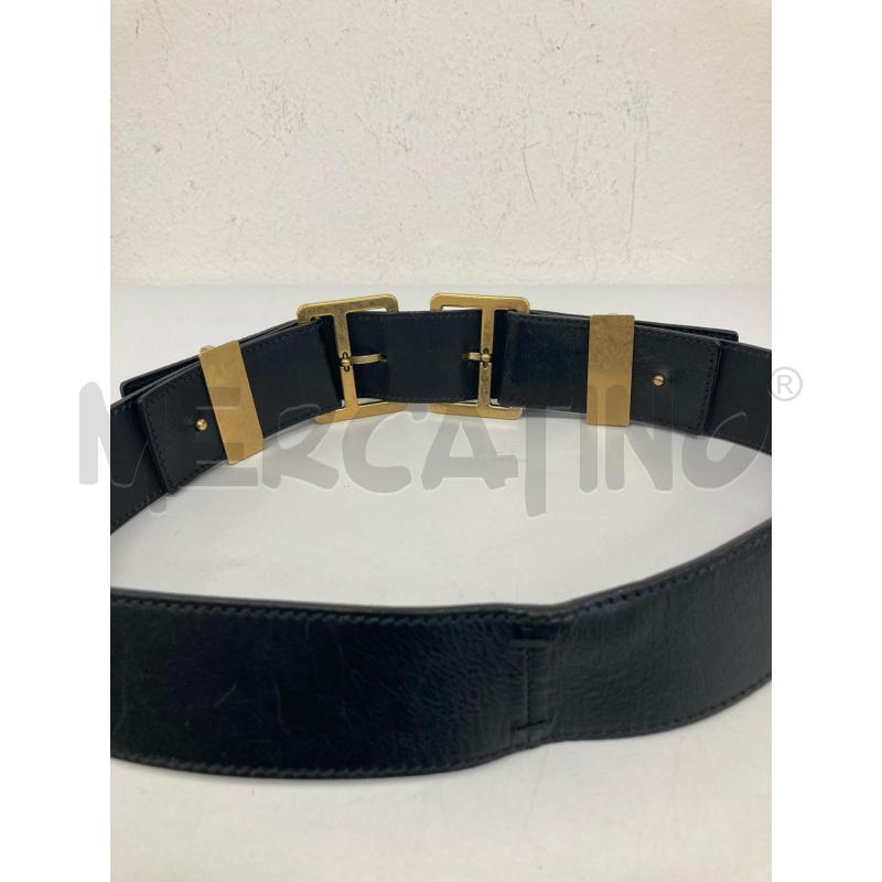 CINTURA DONNA YSL PELLE NERA FIBBIA DORATA | Mercatino dell'Usato Gazzada schianno 4