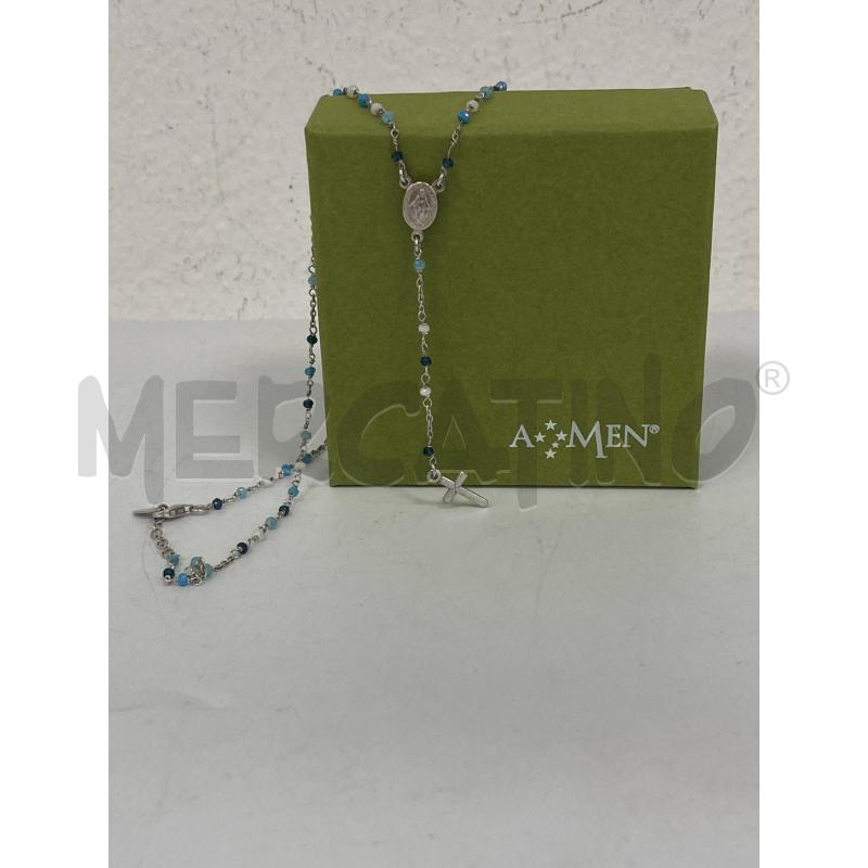 COLLANA *AMEN PERLINE AZZURRE | Mercatino dell'Usato Gazzada schianno 1